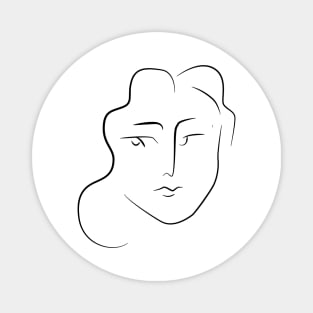 Henri matisse line art woman print Magnet